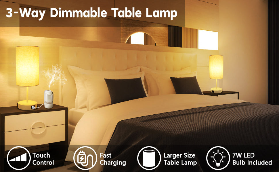 The Most Comfortable Way to Read in Bed - Our Three-Way Touch Control Bedside Lamp #table lamp bright#bedside lamp farmhouse#bankers desk lamp