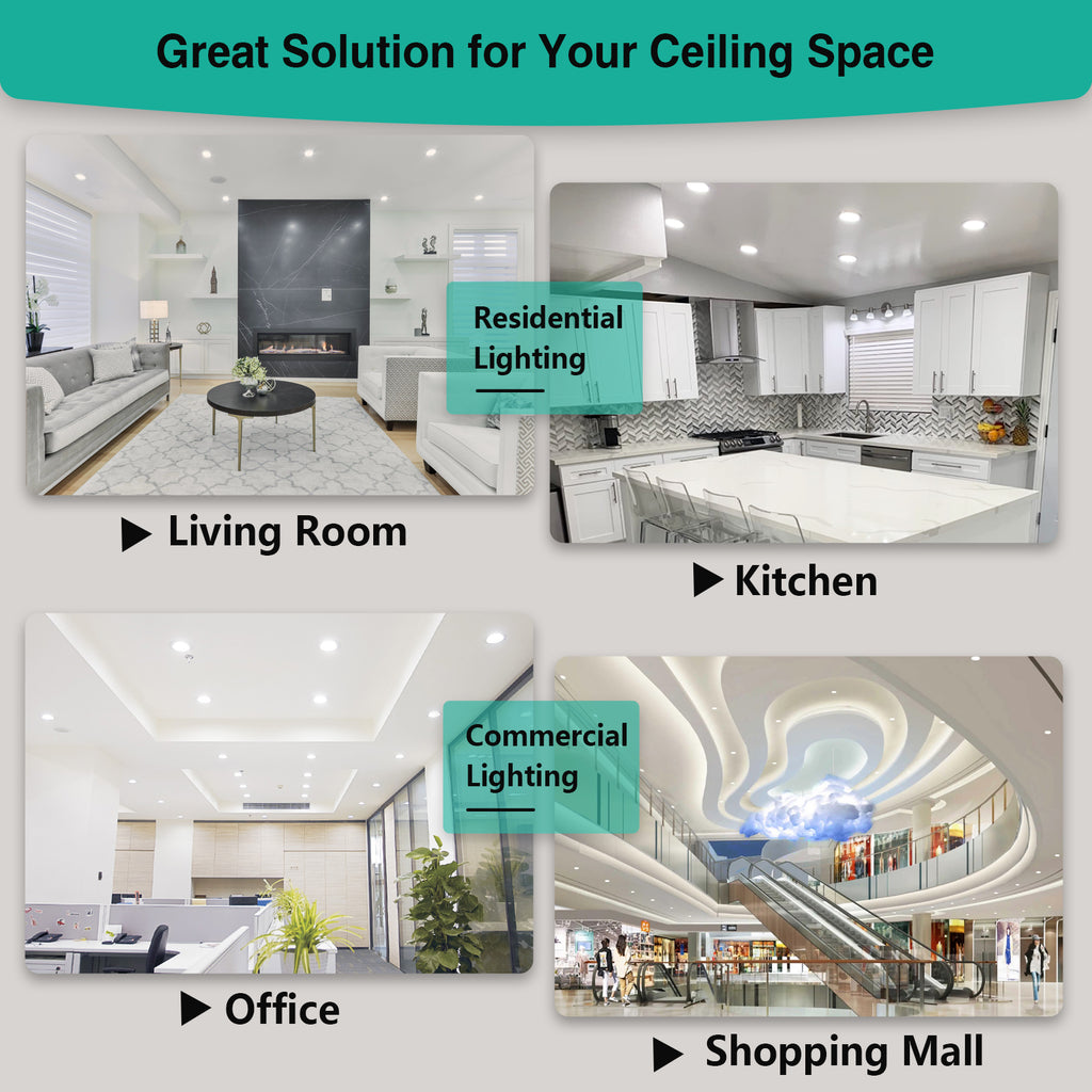 Say Goodbye to Flickering Lights with Our Deep Dimming Technology#led recessed light 6 inch 3500 k#canless led recessed light with night light#6 inch led recessed light retrofit