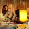 17.75" H Set of 2 Fully Dimmable Bedside Table Lamps with USB A+C Charging Ports & AC Outlet, Large Desk Lamp for Bedroom Living Room Office, Modern Nightstand Light with Round Lampshade (7W 800LM LED Bulb Included)