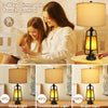 28" 3-Way Dimmable Touch Control Table Lamps Set of 2 with Dual USB Charging Ports for Living Room Bedroom Office,Bulbs Included