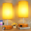 17.75" H Touch Control Bedside Table Lamps Set of 2, 3-Way Dimmable Nightstand Light for Bedroom, Large Desk Lamp with USB A+C Charging Ports & AC Outlet, 7W E26 LED Bulb Included