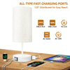 17.75" H Touch Control Bedside Table Lamps Set of 2, 3-Way Dimmable Nightstand Light for Bedroom, Large Desk Lamp with USB A+C Charging Ports & AC Outlet, 7W E26 LED Bulb Included