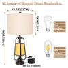 28" 3-Way Dimmable Touch Control Table Lamps Set of 2 with Dual USB Charging Ports for Living Room Bedroom Office,Bulbs Included