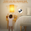 17.75" H Set of 2 Fully Dimmable Bedside Table Lamps with USB A+C Charging Ports & AC Outlet, Large Desk Lamp for Bedroom Living Room Office, Modern Nightstand Light with Round Lampshade (7W 800LM LED Bulb Included)