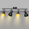 Industrial Track Lighting Fixture - LED 4-Light Directional Adjustable Black Kit - E12 Base (Bulbs Not Included)