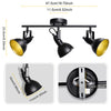 Retro LED Ceiling Spot Lights Fixtures - 3-Light - Multi-Directional Black Kitchen - E12 Base (Bulbs Not Included)