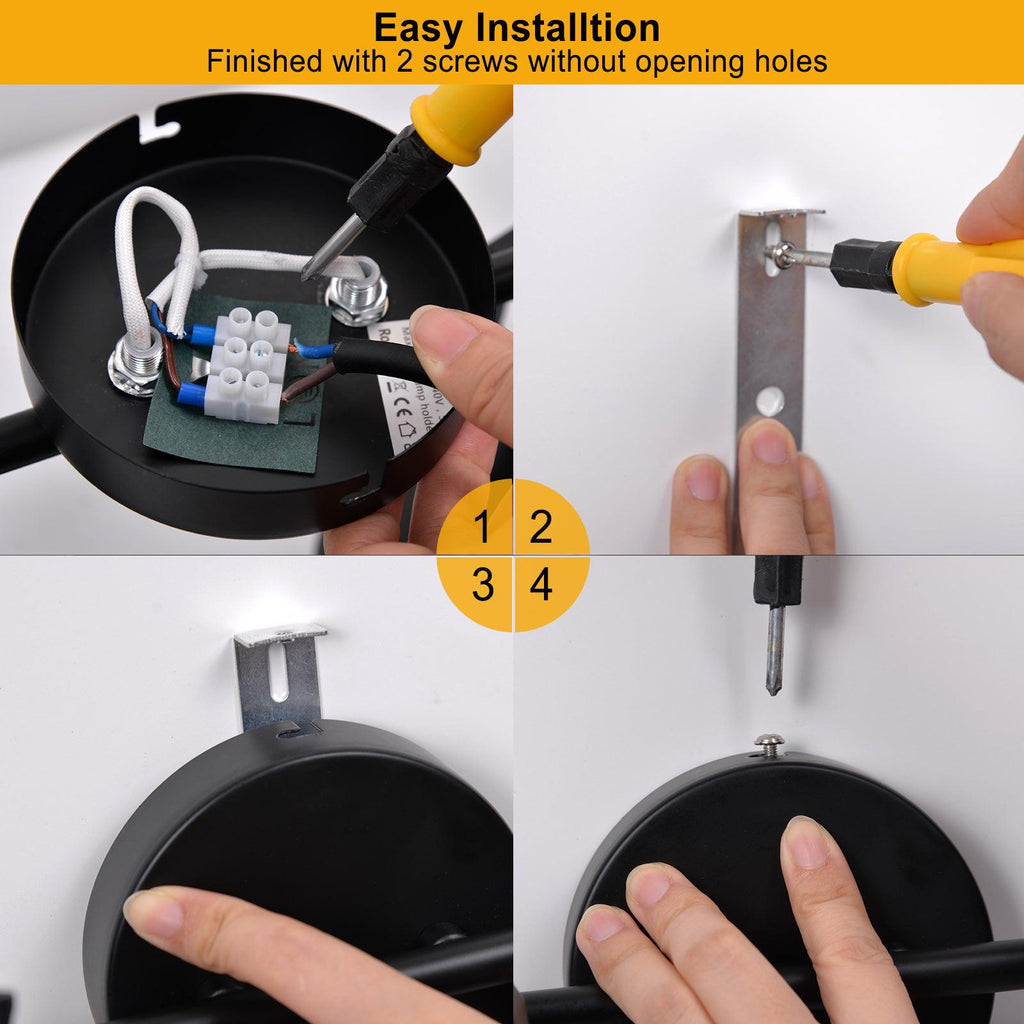 Industrial Black Flexible Ceiling Tracking Lights Kit - LED 2-Light - E12 Base (Bulbs Not Included)