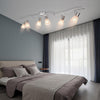 LED Ceiling Light Fixture - Adjustable 6-Light Lighting Kit - Modern Spotlight for Living Room - E12 Base (Bulbs Not Included)