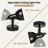 1-Light LED Track Lighting Fixture, Adjustable Ceiling Spot Light, E26 Base (Bulbs Not Included)