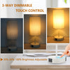 17.75' H Touch Control Bedside Table Lamps Set of 2, 3-Way Dimmable Nightstand Light for Bedroom, Large Desk Lamp with USB A+C Charging Ports & AC Outlet, 7W E26 LED Bulb Included