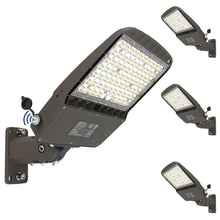 4 Pack 240W 220W 200W Switchable LED Parking Lot Lighting, MAX.38400lm 5000K Bright Street Light, Dusk to Dawn Shoebox Pole Lights Outside Yard/Flood Lighting for Security ETL Listed