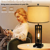 28' Touch Control Table Lamps 3-Way Dimmable with Dual USB Charging Ports,Set of 2,Decor for Living Room Bedroom Office,Bulbs Included