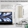 15.75' H Set of 2 Fully Dimmable Table Lamps for Bedroom Living Room Dorm, Bedside Lamp with Dual USB Ports + AC Outlet, Nightstand Lamp with Round Lampshade (800lm 8W LED Bulb Included)