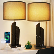 28" 3-Way Dimmable Table Lamps Set of 2 Touch Control with USB Charging Ports for Living Room Bedroom Office,Bulbs Included