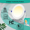 4 Pack 6 Inch LED Recessed Ceiling Lights, 1800LM 16W=200W, 5CCT 5000K 4000K 3000K Selectable, Dimmable Canless Downlight Fixtures - ETL and Energy Star Certified