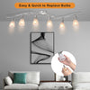 Modern 6-Light Adjustable Track Lighting White - with Glass Lampshade - Foldable  Bedroom Spot (Bulbs Included)