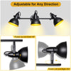 LED 3-Light Track Lighting Fixtures - Retro Black - Adjustable Ceiling Lights Kit - Incl 3×4W E12 Bulbs Warm White