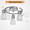 LED 3-Light Track Lighting Kit - Modern Kitchen Spotlight with Glass Lampshade - E12 Base (Bulbs Not Included)