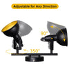 Industrial Black Flexible Ceiling Tracking Lights Kit - LED 2-Light - E12 Base (Bulbs Not Included）