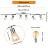 Modern 6-Light Adjustable Track Lighting White - with Glass Lampshade - Foldable  Bedroom Spot (Bulbs Included)