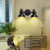 Retro Track Lighting Fixtures Black - 2-Light Ceiling Kit - Adjustable  Living Room Spotlight - (2X 4W E12 Bulbs Included)