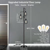 Retro Floor Lamp Fully Dimmable, Industrial 3-Light Standing Tree Floor Lamps Black with Bright 3X 800LM LED Edison Bulbs, Farmhouse 68 Inch Tall Floor Light for Living Room Bedroom Office