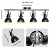 Industrial Track Lighting Fixture - LED 4-Light Directional Adjustable Black Kit - E12 Base (Bulbs Not Included）