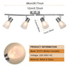 LED Track Lighting Fixtures - Rotatable Modern 4-Light Ceiling Light Kit with Glass Lampshade - E12 Base (Bulbs Not Included)