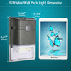 35W mini wall pack led light dimension