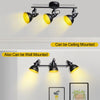 Retro LED Ceiling Spot Lights Fixtures - 3-Light - Multi-Directional Black Kitchen - E12 Base (Bulbs Not Included）