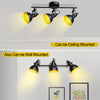 LED 3-Light Track Lighting Fixtures - Retro Black - Adjustable Ceiling Lights Kit - Incl 3×4W E12 Bulbs Warm White