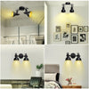 Retro Track Lighting Fixtures Black - 2-Light Ceiling Kit - Adjustable  Living Room Spotlight - (2X 4W E12 Bulbs Included)