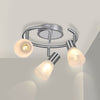 LED 3-Light Track Lighting Kit - Modern Kitchen Spotlight with Glass Lampshade - E12 Base (Bulbs Not Included)