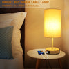 【L Size】Fully Dimmable Bedside Table Lamp with USB A+C Charging Ports & AC Outlet, Large Desk Lamps for Bedroom Living Room Office, Modern Nightstand Light with Round Lampshade (8W 800LM LED Bulb Included)