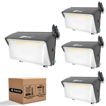 HiBay Dusk to Dawn Outdoor Lights LED Wall Mount, 150W 120W 100W 5000K 4000K 3000K in One, Outside House Wall Light Fixtures, Commercial Security Flood Lighting for Garage Warehouse-4 Pack