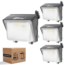 HiBay Outdoor Wall Lights Dusk to Dawn Photocell Sensor, Exterior Light Fixtures Wall Mount for House Garage Warehouse, Commercial Security Lighting 9 in 1 - 80W 60W 40W 5000K 4000K 3000K- 4 Pack